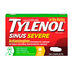 SINUS SEVERE RELIEF ACETAMINOPHEN CAPLETS 24 ct