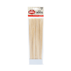 BAMBOO SKEWERS BBQ STICKS 12" 48/100CT
