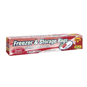 ZIPPER FREEZER & STORAGE BAGS GALLON 24/10 ct