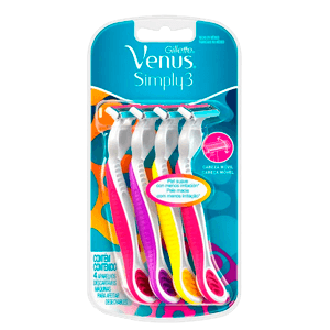 VENUS SIMPLY 3 WOMEN'S DISPOSABLE RAZORS 4ct