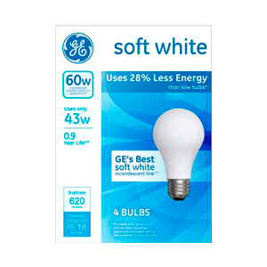 LIGHTBULBS SOFT WHITE 60W