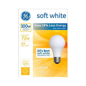 LIGHTBULBS SOFT WHITE 100W