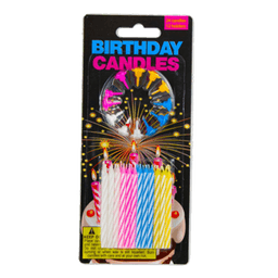 BIRTHDAY CANDLE WITH HOLDER 24/12 ct - Candles & Lighters
