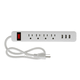 Bright Way - 4OUTLET/3USB STRIP - Batteries/electrical