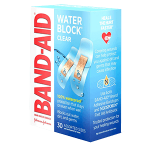 ADHESIVE BANDAGE WATER BLOCK CLEAR 30 ct