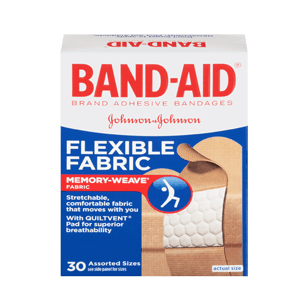 FLEXIBLE FABRIC ADHESIVE BANDAGE ASSORTED SIZE 30 ct