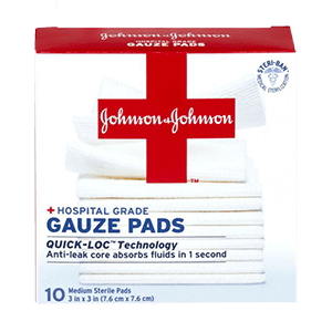 FIRST AID GAUZE PADS 3" x 3" 25 ct