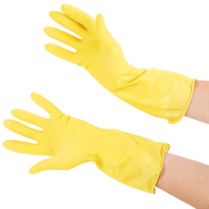 YELLOW PLASTIC GLOVES SMALL