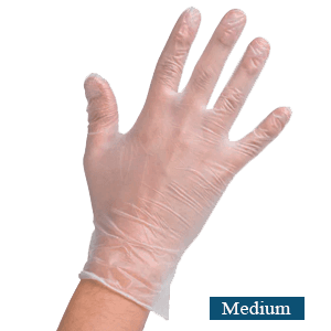 POWDER FREE VINYL GLOVES MEDIUM 100 ct
