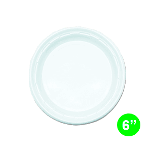 6" WHITE PLASTIC PLATE 60/20 ct