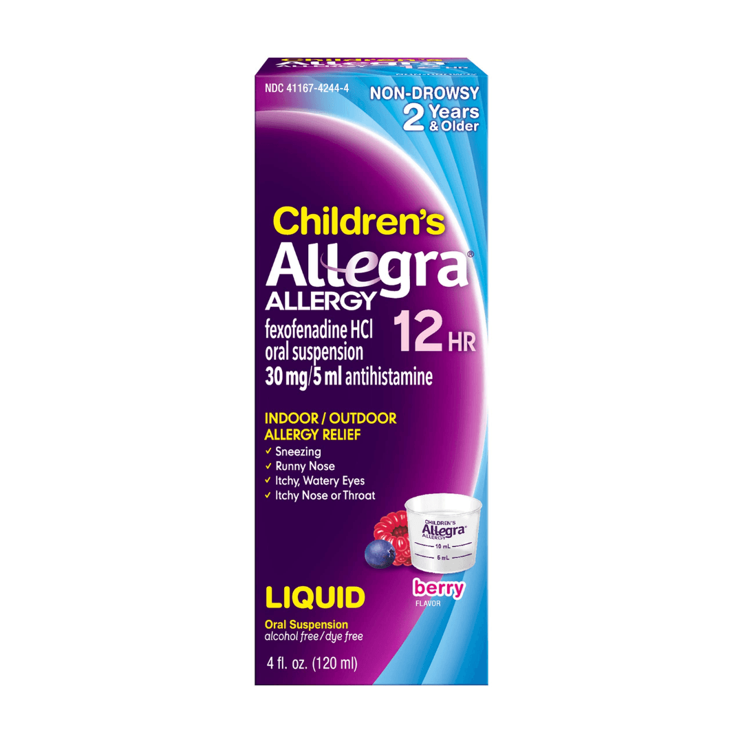 CHILDREN ALLERGY RELIEF LIQUID DYE FREE BERRY 4 oz