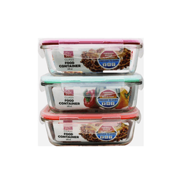 Chef Calley - RECTANGULAR GLASS FOOD CONTAINER W/LID 21.6 OZ - Home & Kitchen
