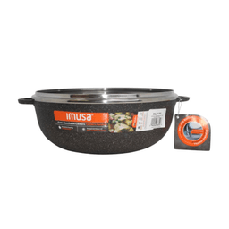 Imusa - 3.5QT CAST ALUMINUM SPECKLED CALDERO WITH GLASS LID - Home & Kitchen