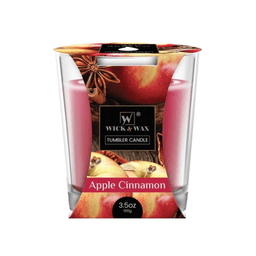 Wick & Wax - SCENTED CANDLE APPLE CINNAMON 12/3 OZ - Candles & Lighters