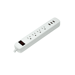 Bright Way -  4 OUTLET / 3 USB POWER STRIP - Batteries/electrical