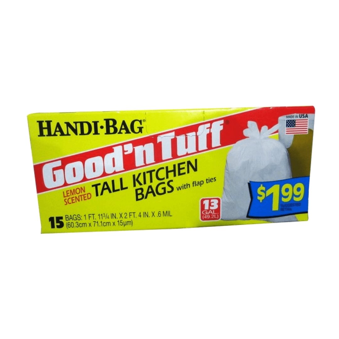 13 GAL WHITE TALL KITCHEN GARBAGE BAGS 24/15 ct