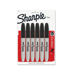 Sharpie - BLACK PERMANENT MARKER 6/1 pk - Tape/office/games