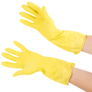 YELLOW PLASTIC GLOVES SMALL