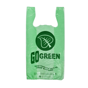 SHOPPING BAG GREEN BIODEGRADABLE 500 ct