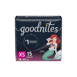 Goodnites - GIRLS NIGHTTIME UNDERWEAR XS SIZES 3-5/28-43 LBS 4/15 CT - Baby