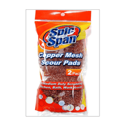 Spic & Span - COPPER MESH SCOUR PADS 6/2pk - Home & Kitchen