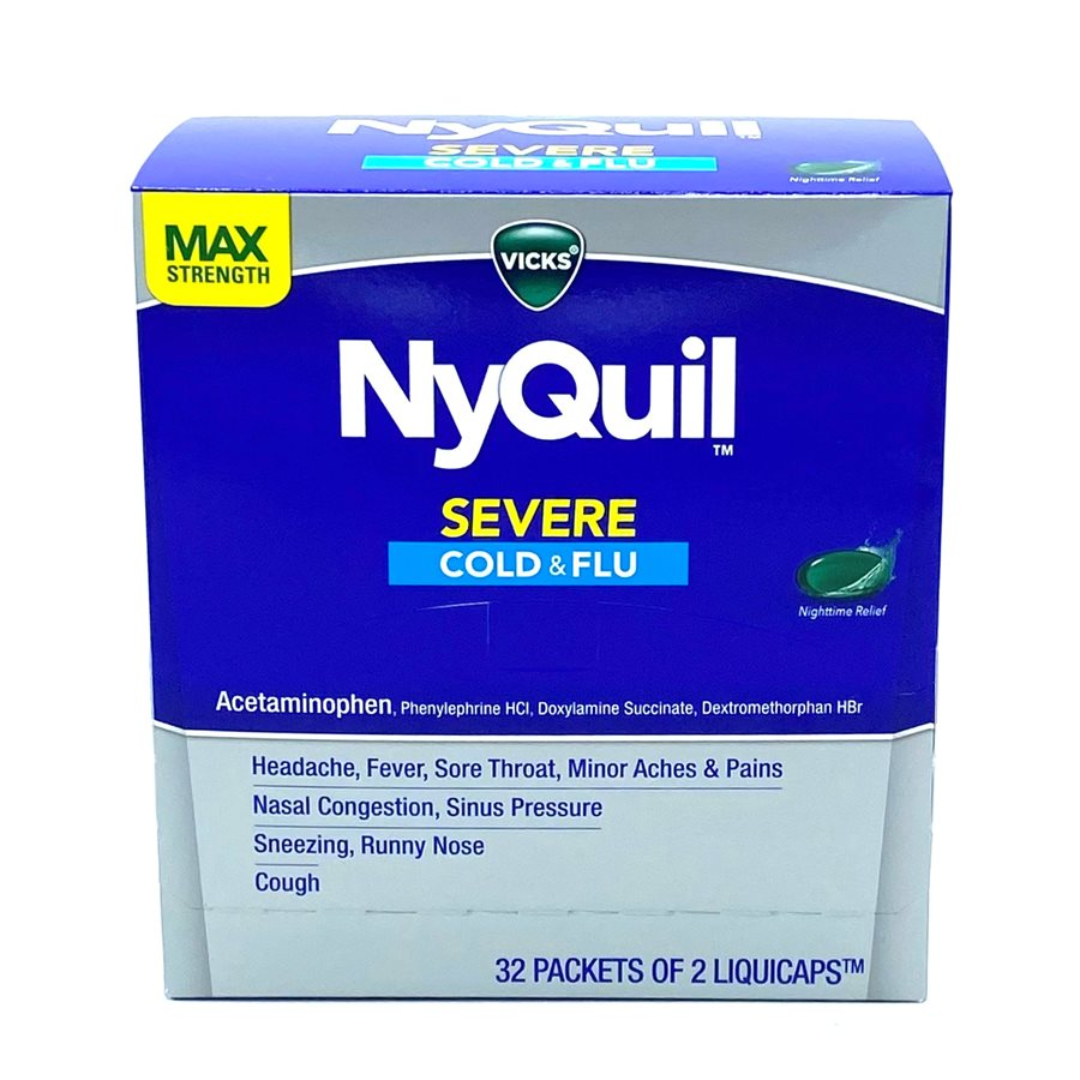 NYQUIL SEVERE COLD & FLU CAPLETS 32/2 ct