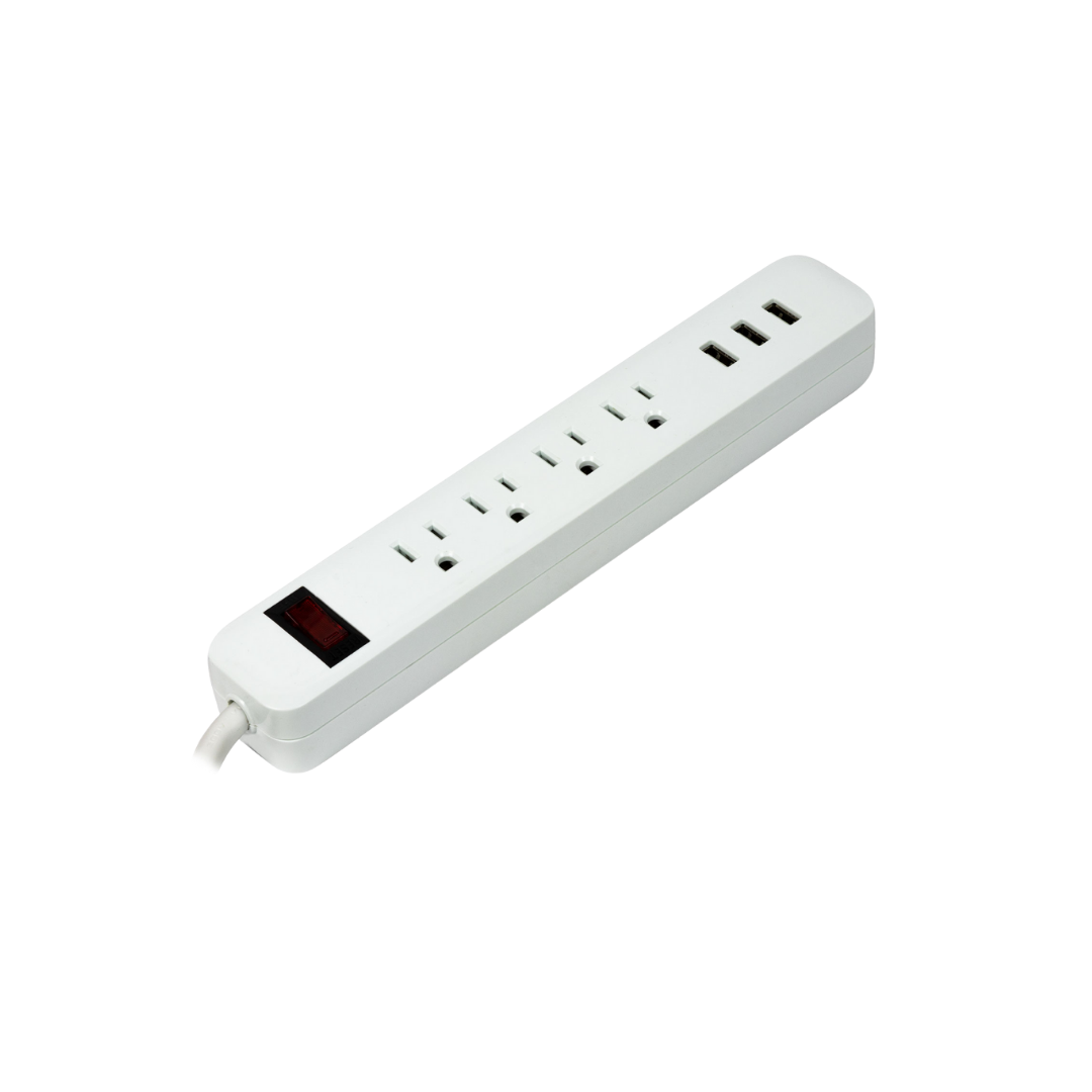  4 OUTLET / 3 USB POWER STRIP