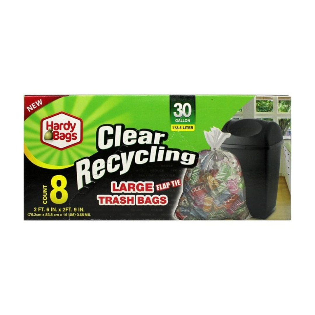 30 GAL CLEAR RECYCLING BAG 24/8 ct