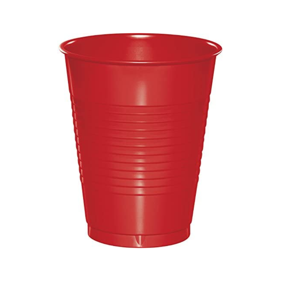 RED PLASTIC CUPS 16 oz 24/16 ct