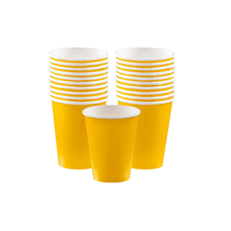 Party World - YELLOW PLASTIC CUPS 16 oz 36/15CT - Home & Kitchen